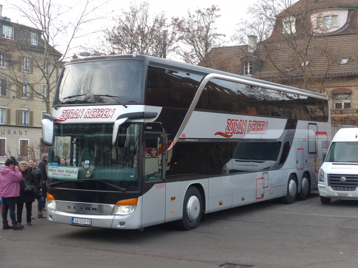 (168'127) - Aus Serbien: Zoran, Jagodina - Nr. 80/JA 029-YH - Setra am 29. Dezember 2015 in Z�rich, Sihlquai
