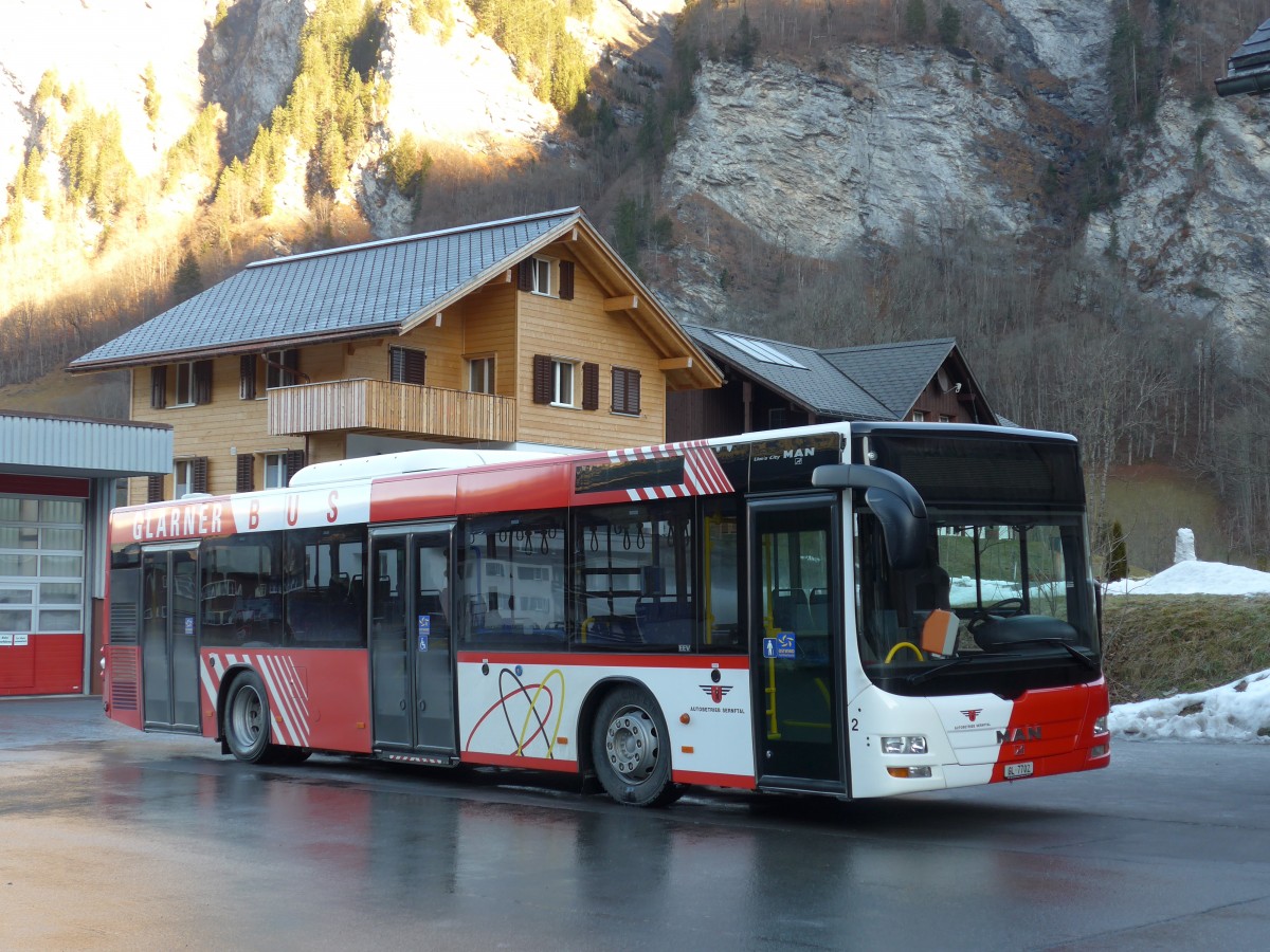 (168'210) - AS Engi - Nr. 2/GL 7702 - MAN (ex WilMobil, Wil Nr. 255; ex Vorf�hrfahrzeug) am 1. Januar 2016 in Elm, Station