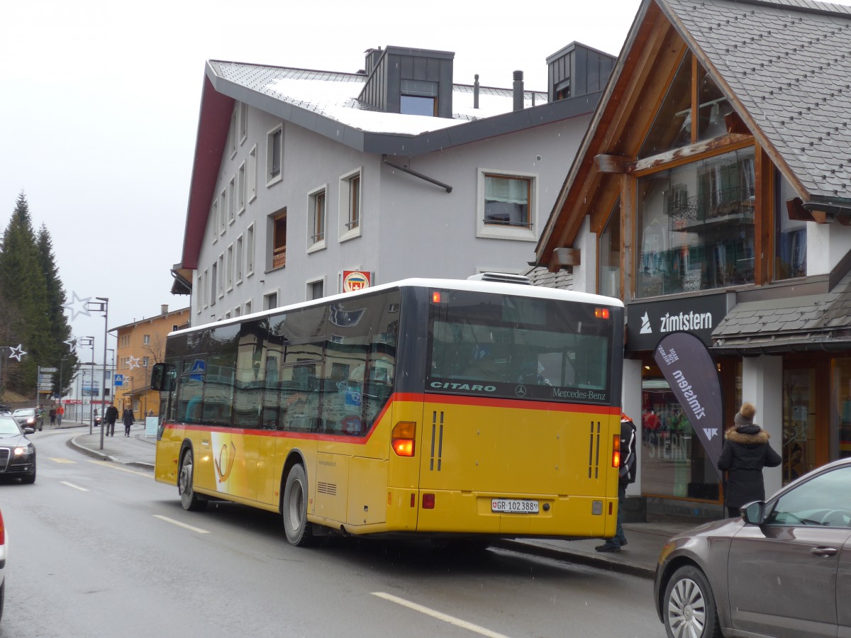 (168'254) - PostAuto Graub�nden - GR 102'388 - Mercedes (ex PostAuto Nordschweiz Nr. 4; ex P 25'240) am 2. Januar 2016 in Lenzerheide, Post