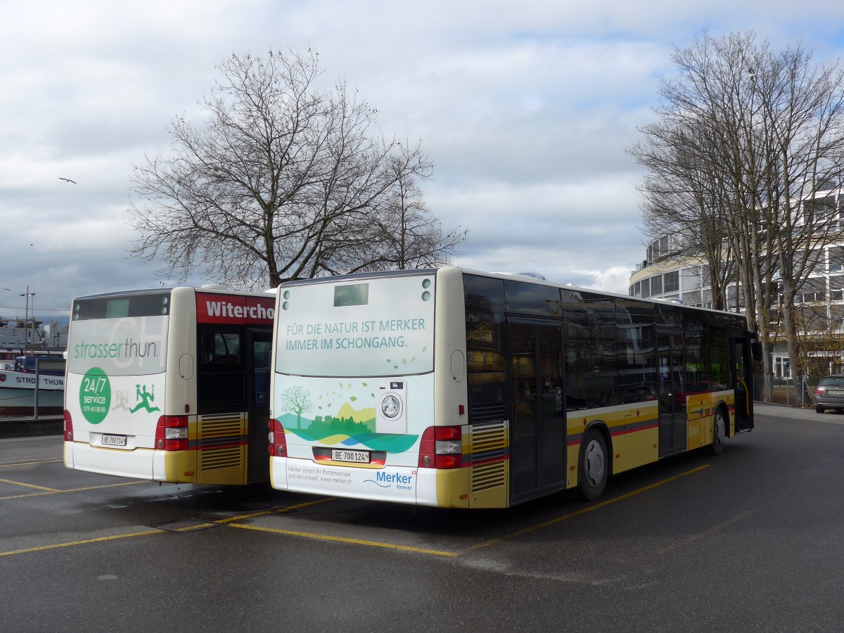 (168'587) - STI Thun - Nr. 124/BE 700'124 - MAN am 29. Januar 2016 bei der Schiffl�ndte Thun