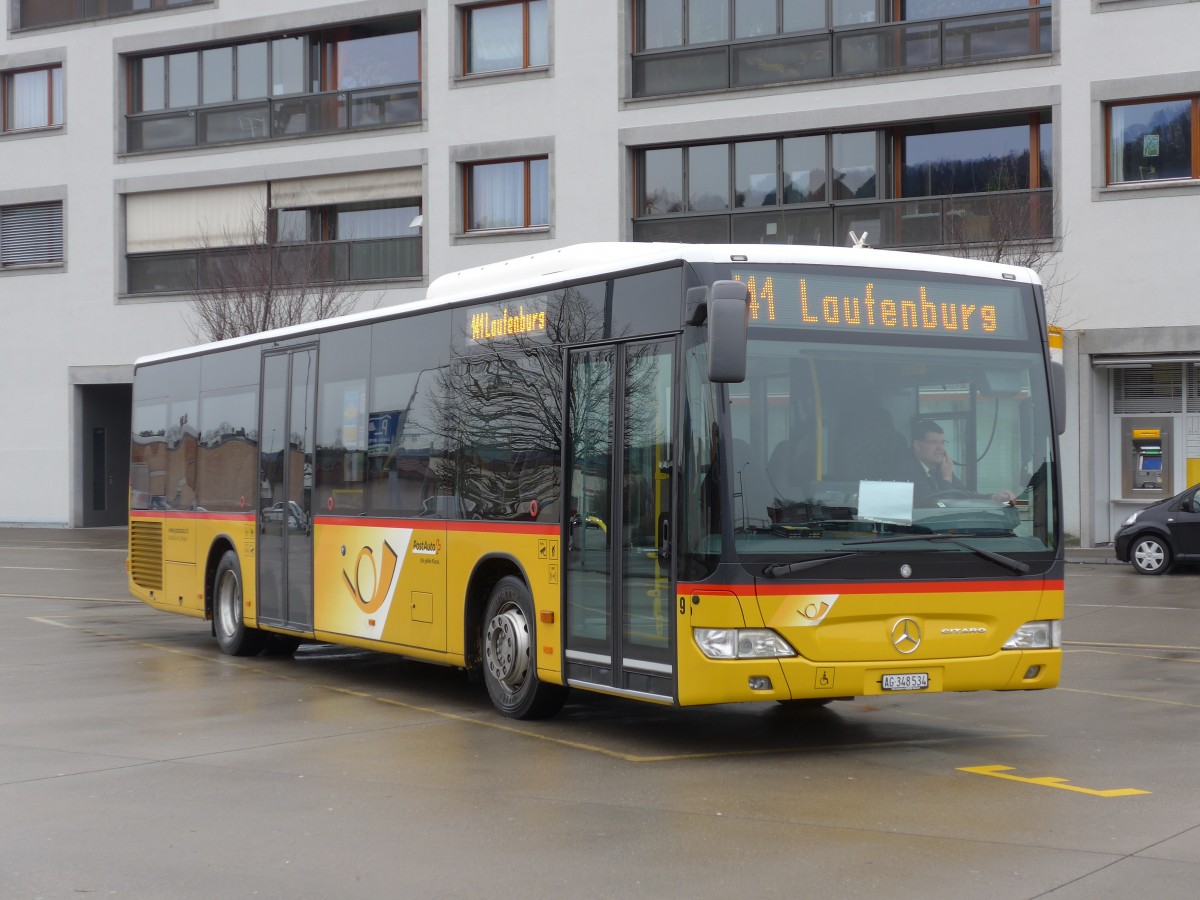 (168'766) - Br�ndli, Elfingen - Nr. 9/AG 348'534 - Mercedes am 20. Februar 2016 beim Bahnhof Laufenburg