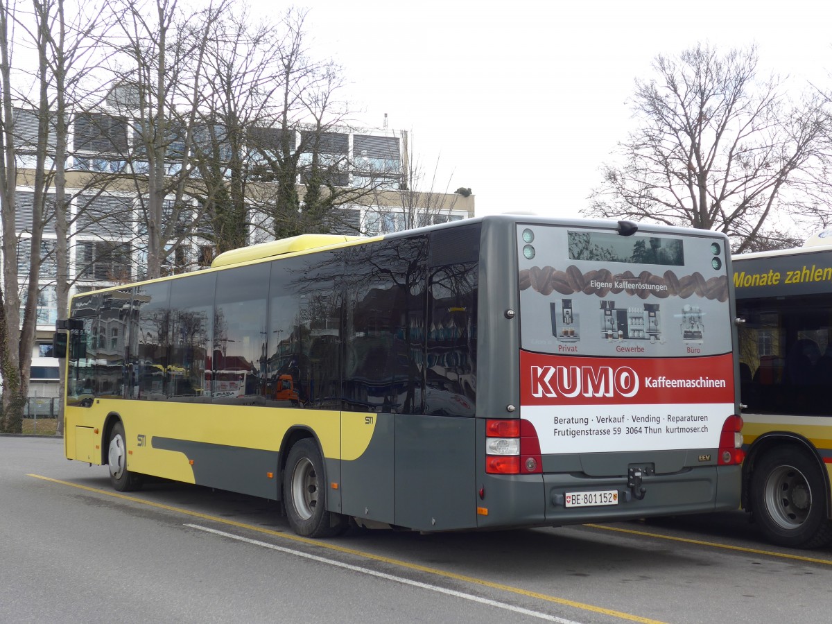 (168'929) - STI Thun - Nr. 152/BE 801'152 - MAN am 26. Februar 2016 bei der Schiffl�ndte Thun