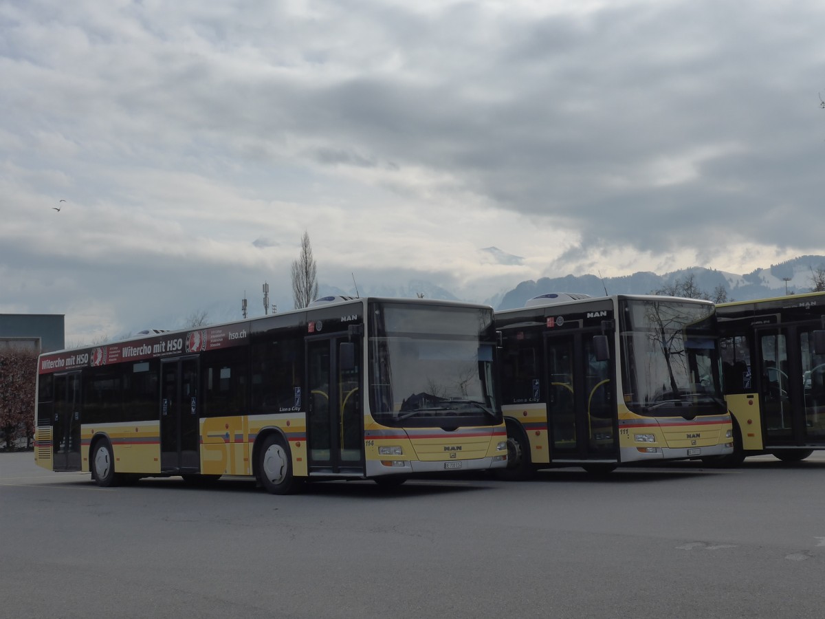 (168'932) - STI Thun - Nr. 114/BE 700'114 - MAN am 26. Februar 2016 bei der Schiffl�ndte Thun
