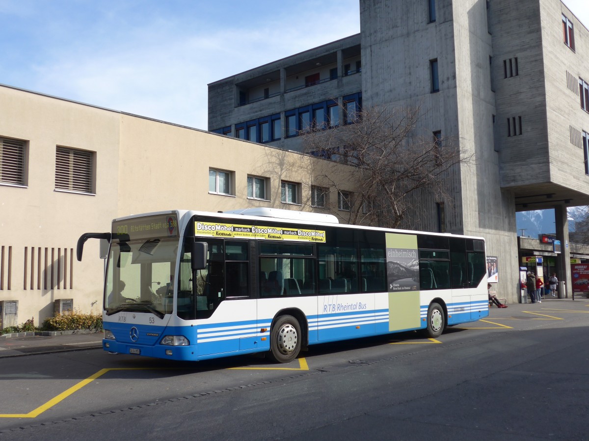 (168'981) - RTB Altst�tten - Nr. 53/SG 243'853 - Mercedes am 27. Februar 2016 beim Bahnhof Buchs