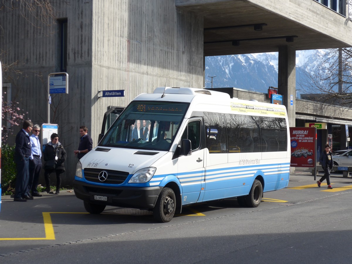 (168'982) - RTB Altst�tten - Nr. 12/SG 305'530 - Mercedes am 27. Februar 2016 beim Bahnhof Buchs
