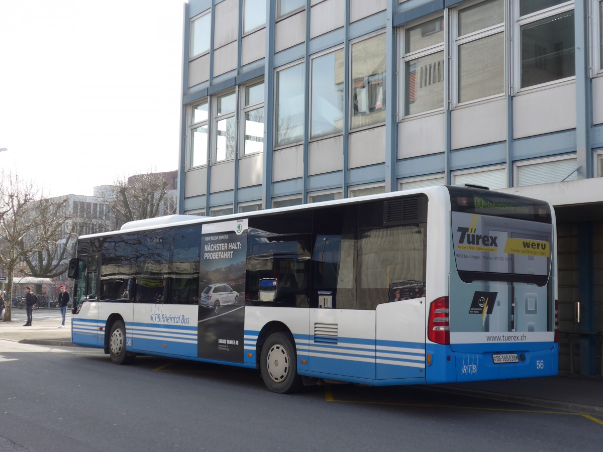 (168'991) - RTB Altst�tten - Nr. 56/SG 165'038 - Mercedes am 27. Februar 2016 beim Bahnhof Buchs