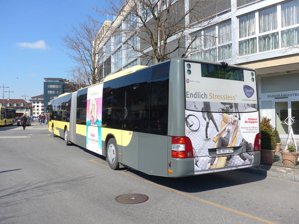 (169'218) - STI Thun - Nr. 141/BE 801'141 - MAN am 10. M�rz 2016 bei der Schiffl�ndte Thun