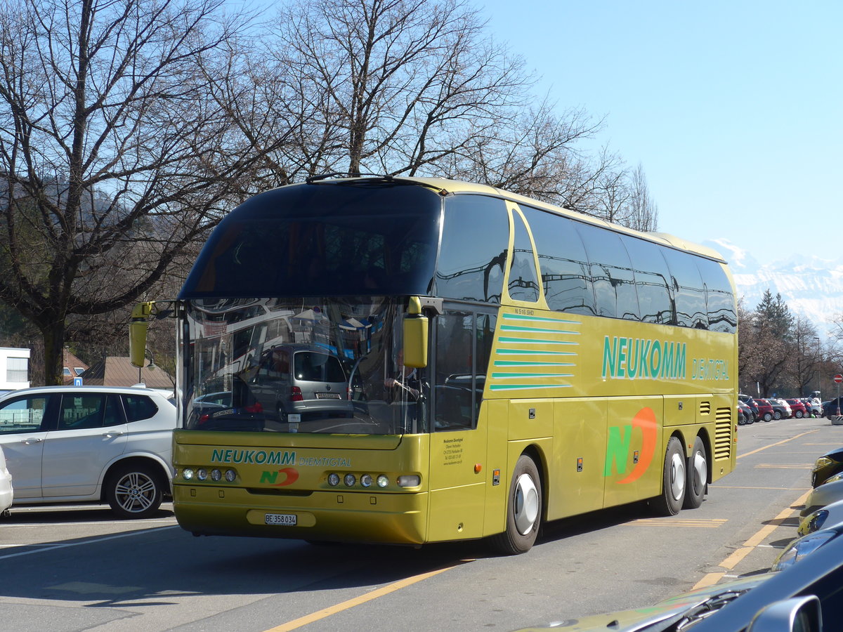(169'256) - Neukomm, Horboden - BE 358'034 - Neoplan am 17. M�rz 2016 in Thun, CarTerminal