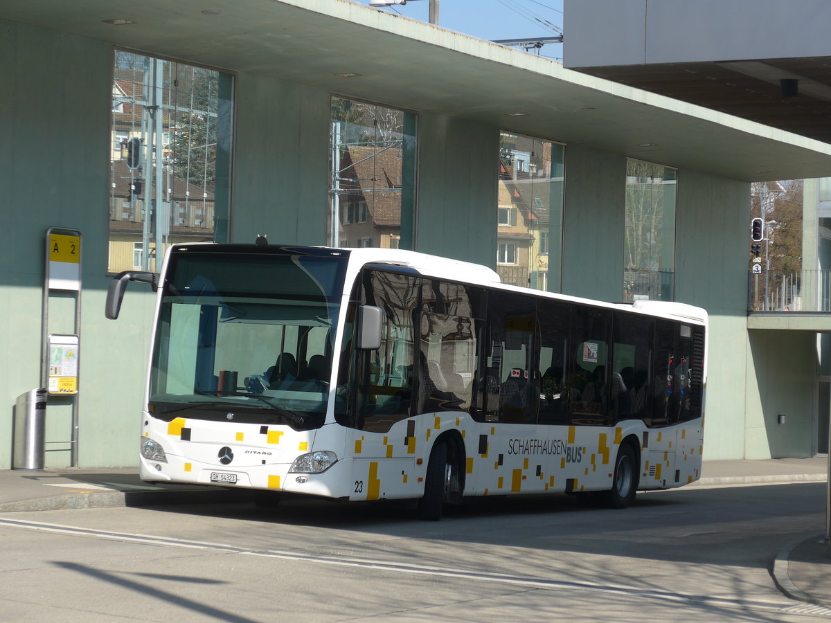 (169'271) - SB Schaffhausen - Nr. 23/SH 54'323 - Mercedes am 19. M�rz 2016 beim Bahnhof Schaffhausen