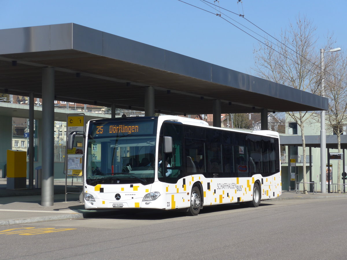 (169'299) - SB Schaffhausen - Nr. 23/SH 54'323 - Mercedes am 19. M�rz 2016 beim Bahnhof Schaffhausen