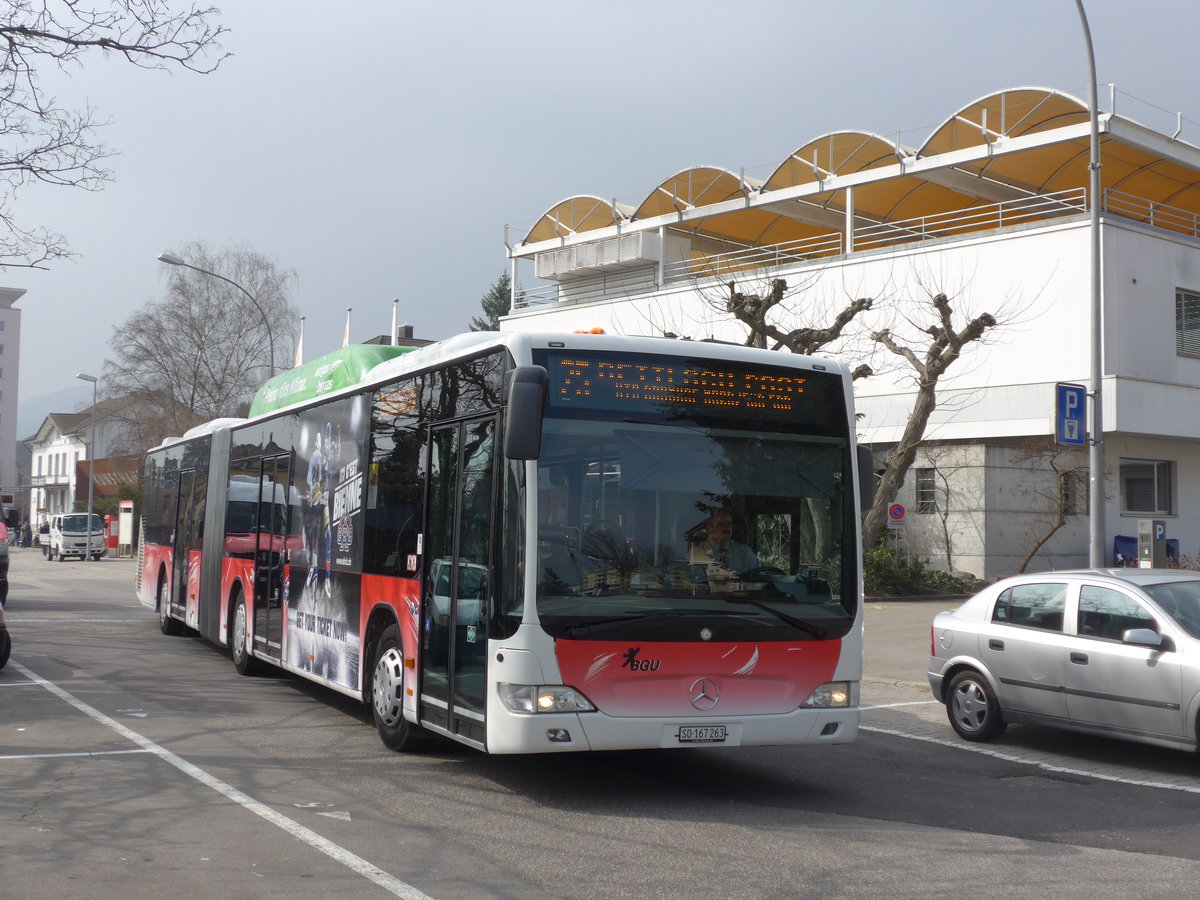 (169'385) - BGU Grenchen - Nr. 28/SO 167'263 - Mercedes am 21. M�rz 2016 beim Bahnhof Grenchen S�d