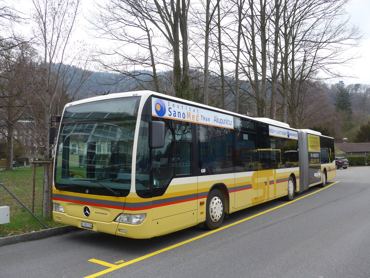 (169'798) - STI Thun - Nr. 136/BE 801'136 - Mercedes am 9. April 2016 bei der Schiffl�ndte Thun