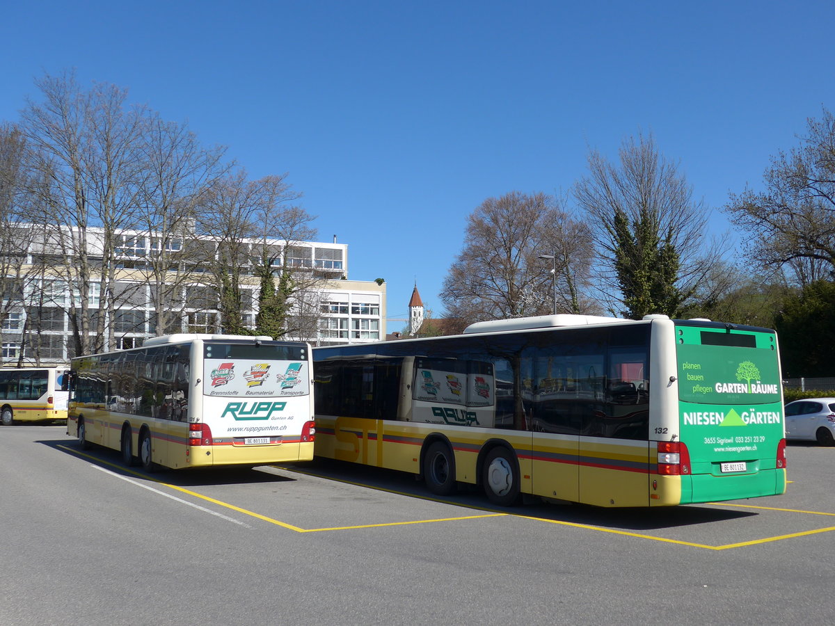 (169'813) - STI Thun - Nr. 131/BE 801'131 + Nr. 132/BE 801'132 - MAN am 11. April 2016 bei der Schiffl�ndte Thun