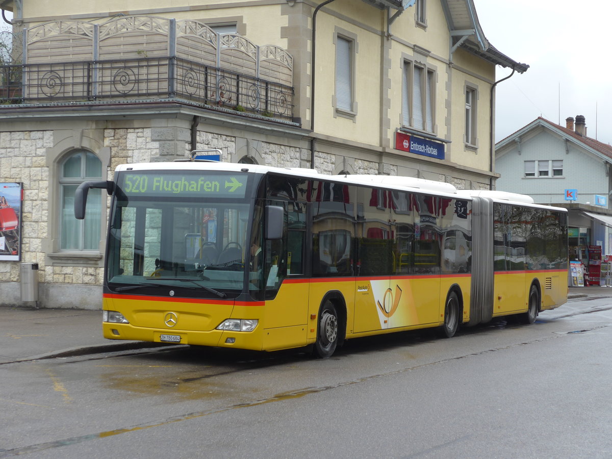 (169'987) - PostAuto Z�rich - Nr. 237/ZH 780'684 - Mercedes am 14. April 2016 beim Bahnhof Embrach-Rorbas