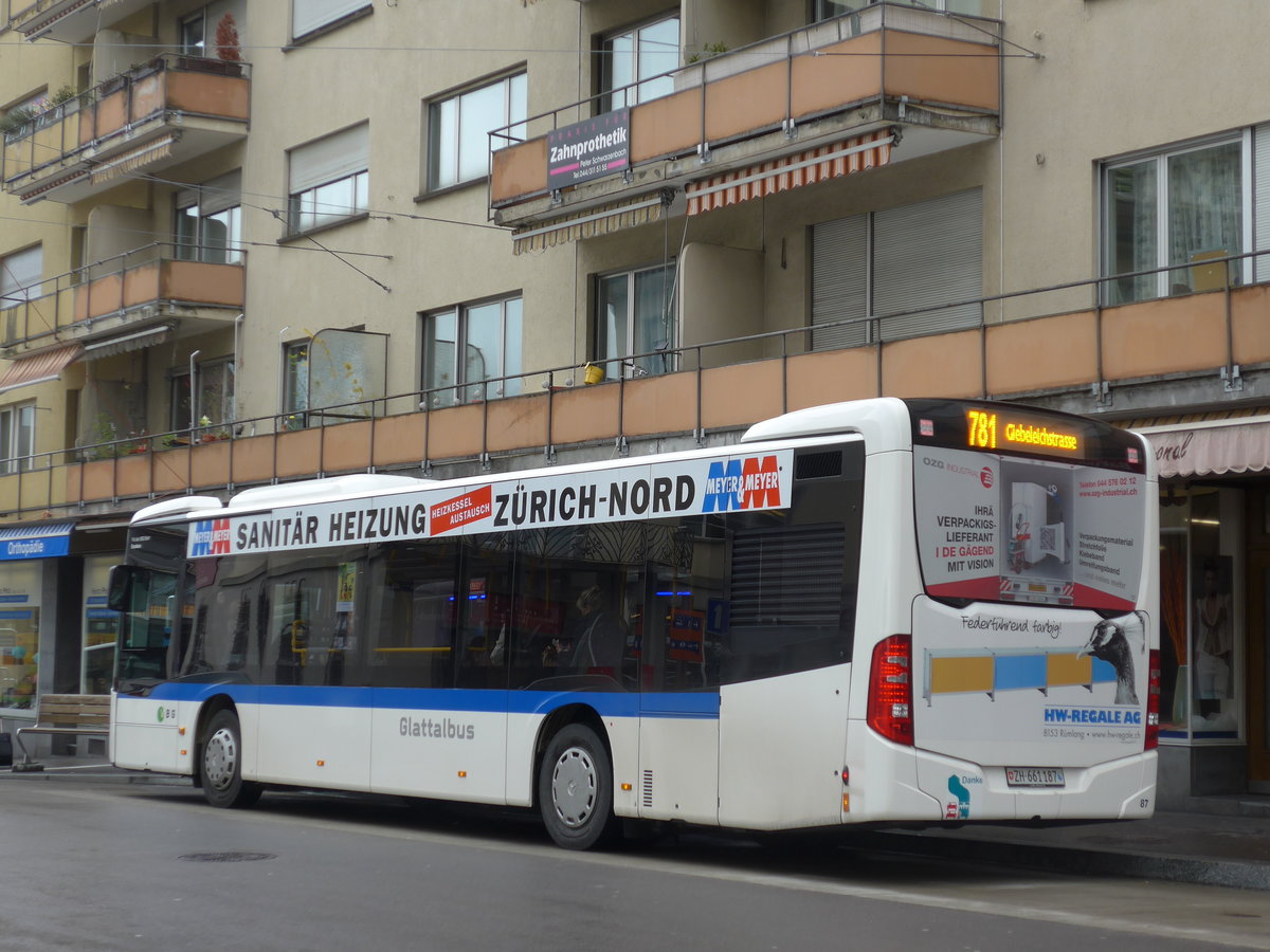 (169'991) - Welti-Furrer, Bassersdorf - Nr. 87/ZH 661'187 - Mercedes am 14. April 2016 beim Bahnhof Z�rich-Oerlikon