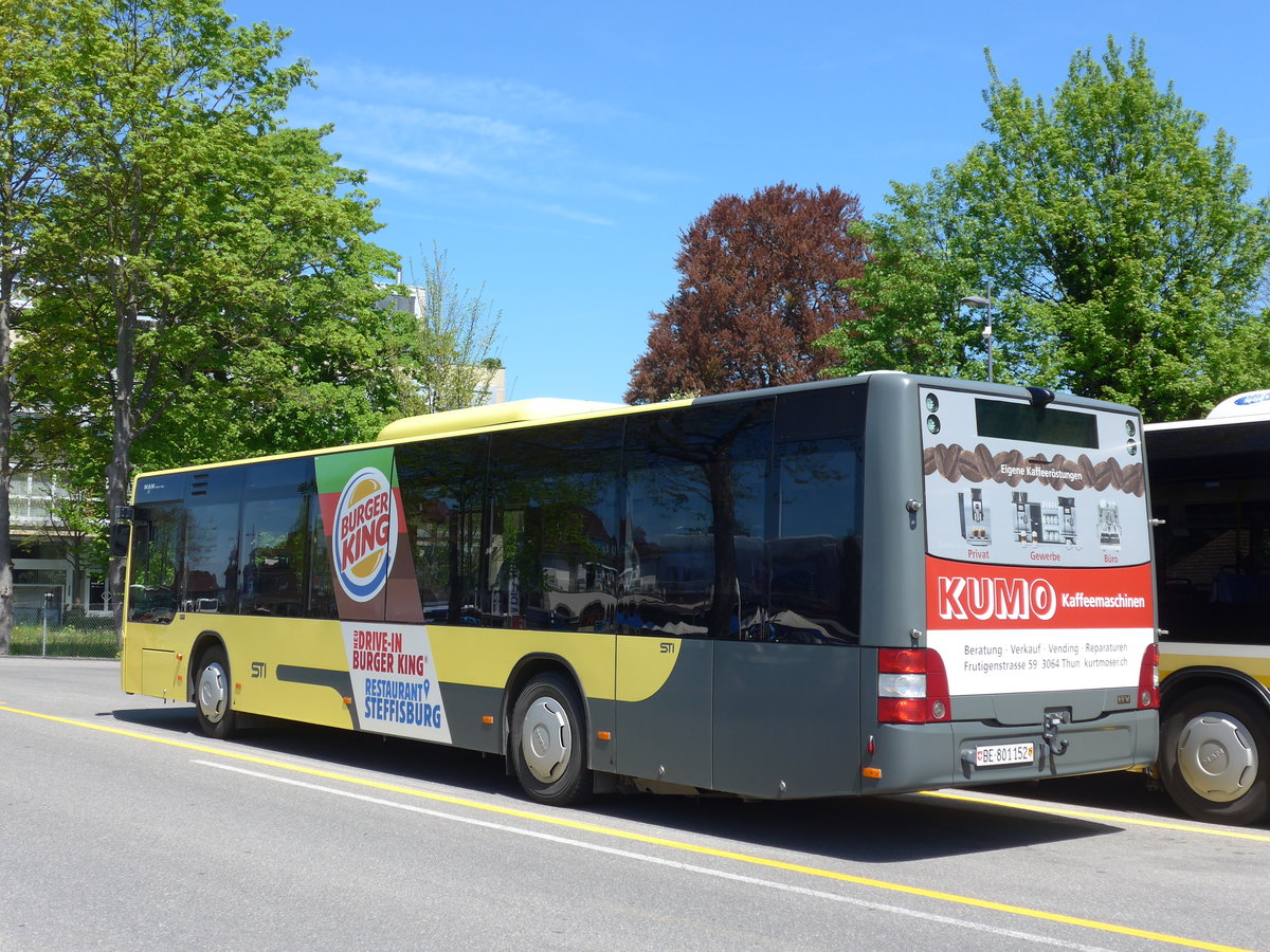 (170'377) - STI Thun - Nr. 152/BE 801'152 - MAN am 6. Mai 2016 bei der Schiffl�ndte Thun