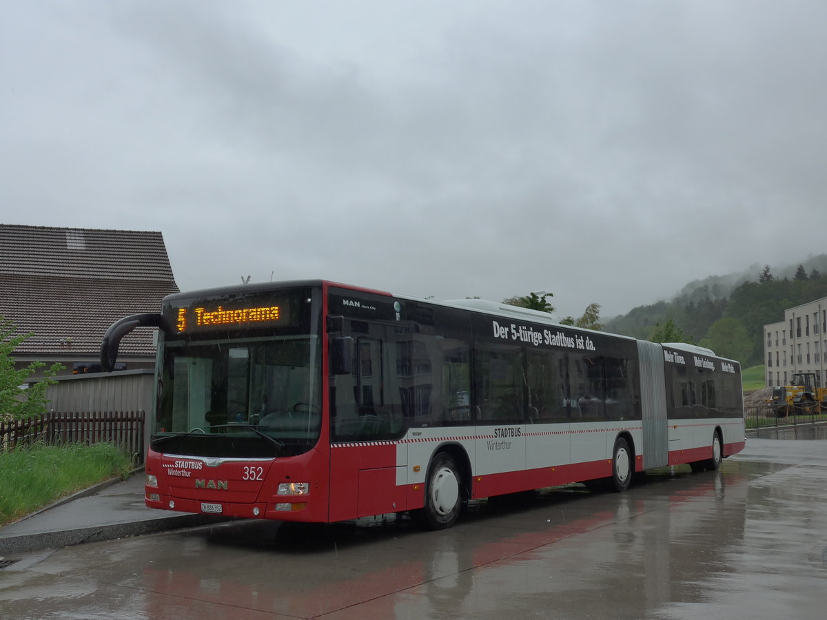 (170'503) - SW Winterthur - Nr. 352/ZH 886'352 - MAN am 13. Mai 2016 in Winterthur, D�ttnau