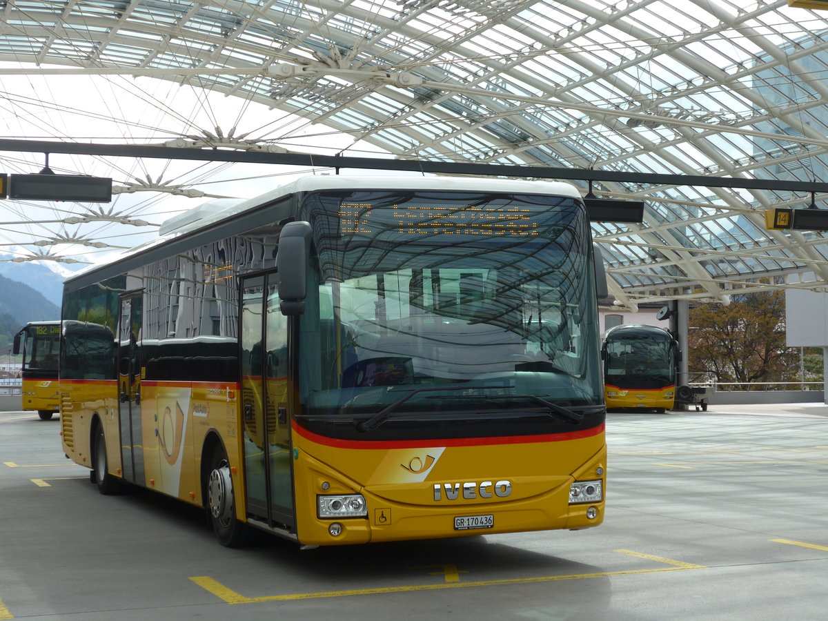 (170'964) - PostAuto Graub�nden - GR 170'436 - Iveco am 16. Mai 2016 in Chur, Postautostation