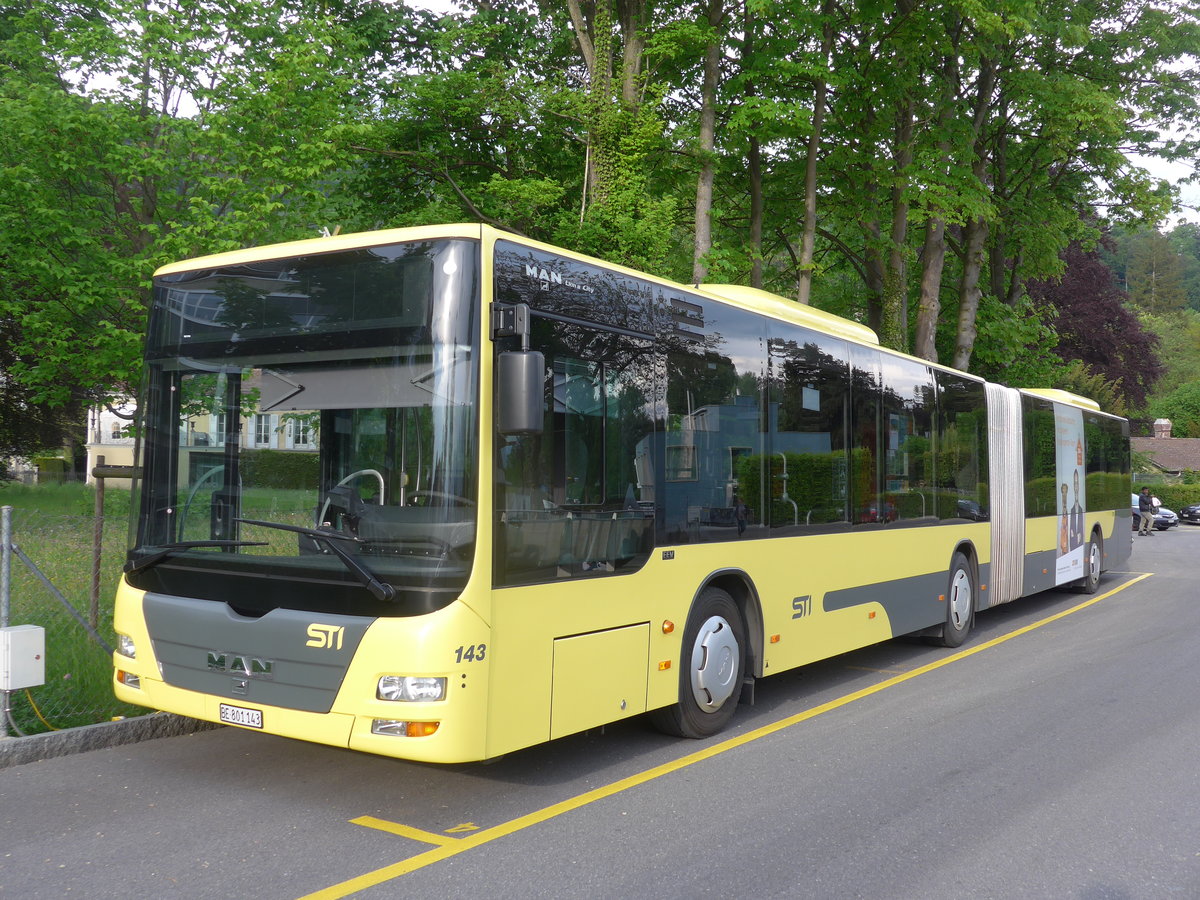 (170'988) - STI Thun - Nr. 143/BE 801'143 - MAN am 18. Mai 2016 bei der Schiffl�ndte Thun