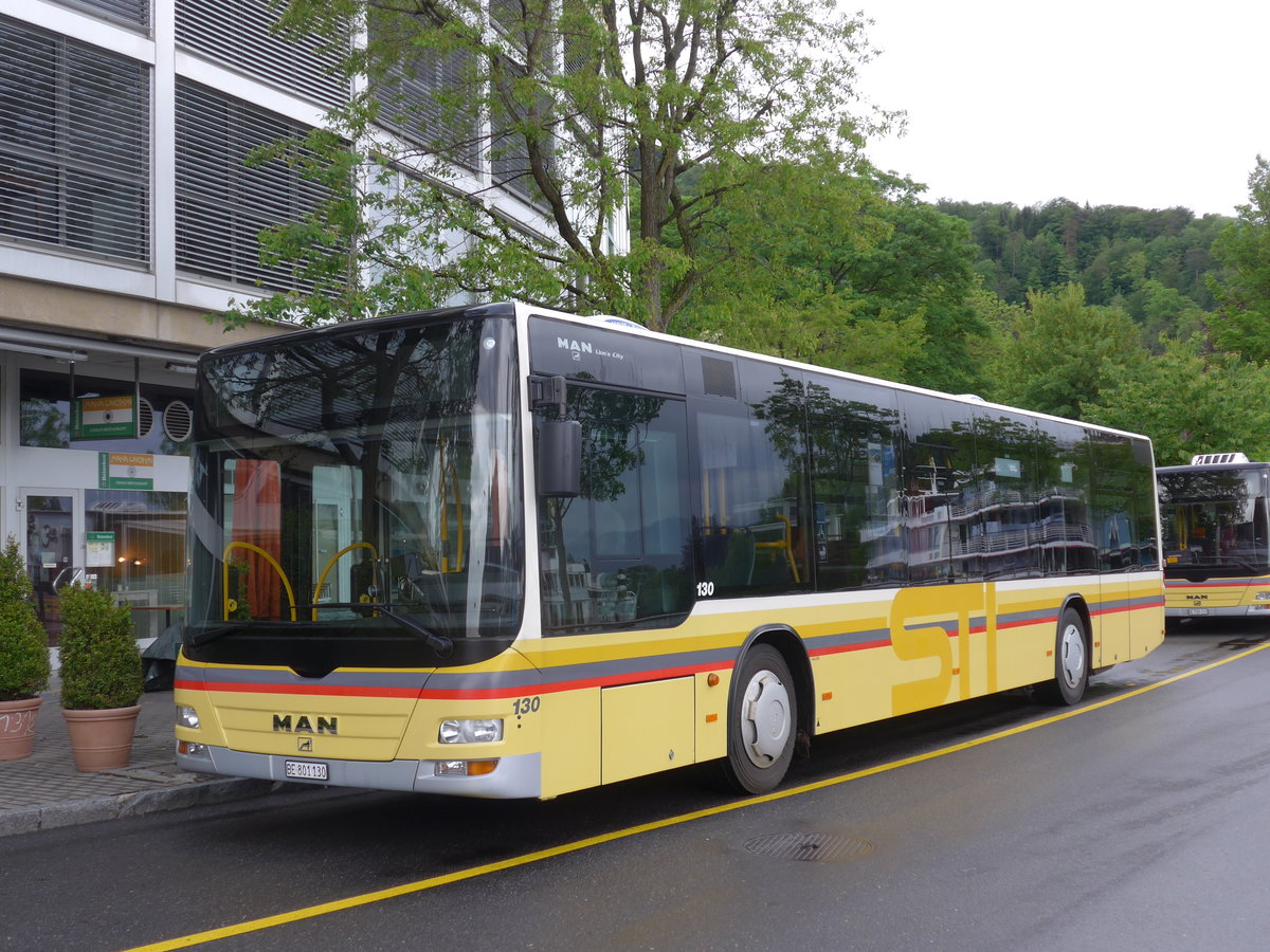 (170'989) - STI Thun - Nr. 130/BE 801'130 - MAN am 19. Mai 2016 bei der Schiffl�ndte Thun