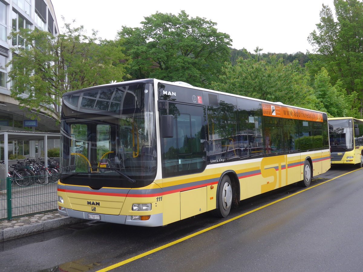 (170'990) - STI Thun - Nr. 111/BE 700'111 - MAN am 19. Mai 2016 bei der Schiffl�ndte Thun