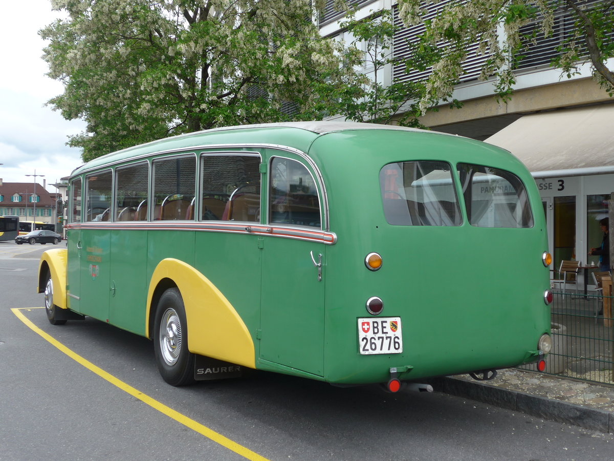 (171'537) - STI Thun - Nr. 15/BE 26'776 - Saurer/Gangloff (ex AvH Heimenschwand Nr. 5) am 31. Mai 2016 bei der Schiffl�ndte Thun