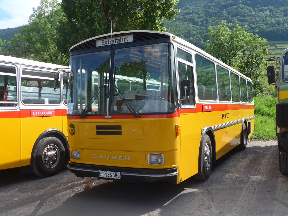 (171'994) - Schumacher, Liebefeld - BE 136'580 - Saurer/T�scher (ex Zimmermann, Niederwangen; ex P 24'289) am 25. Juni 2016 in Aigle, Saurertreffen