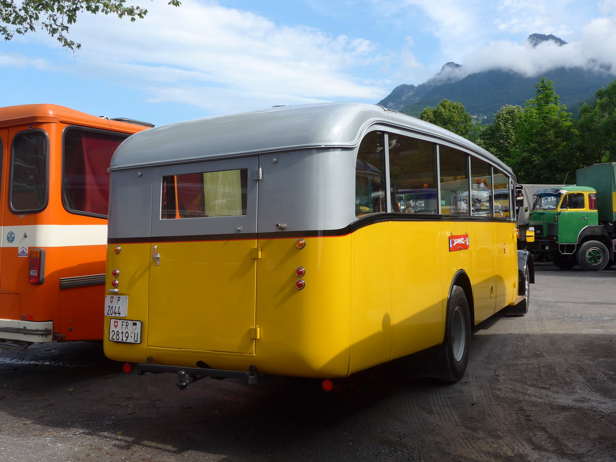 (172'004) - Schmutz, Vaulruz - FR 2819 U - Saurer/Saurer (ex Nestl�; ex P 23'019; ex P 2044) am 25. Juni 2016 in Aigle, Saurertreffen