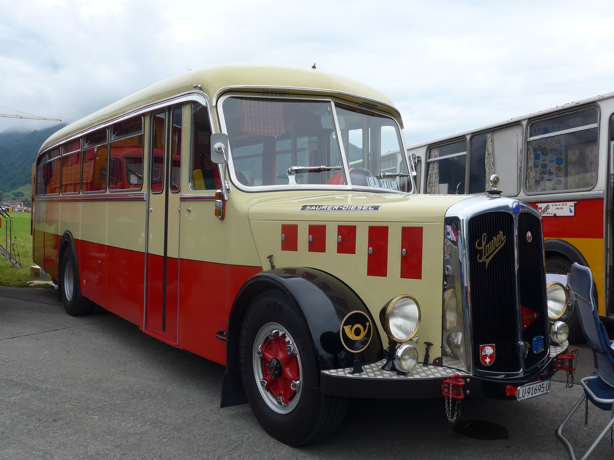 (172'463) - Imfeld, Sachseln - LU 91'695 U - Saurer/T�scher (ex L�tscher, Neuheim) am 26. Juni 2016 in Interlaken, Flugplatz