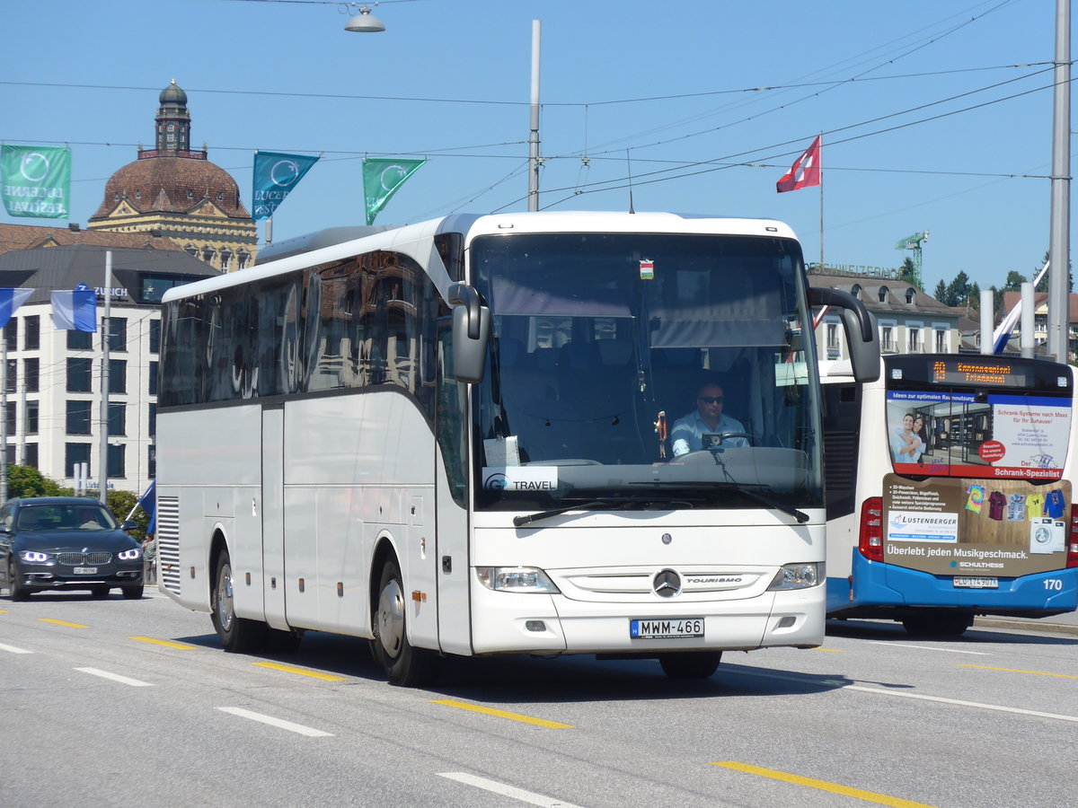 (173'830) - Aus Ungarn - ??? - MWM-466 - Mercedes am 8. August 2016 in Luzern, Bahnhofbr�cke