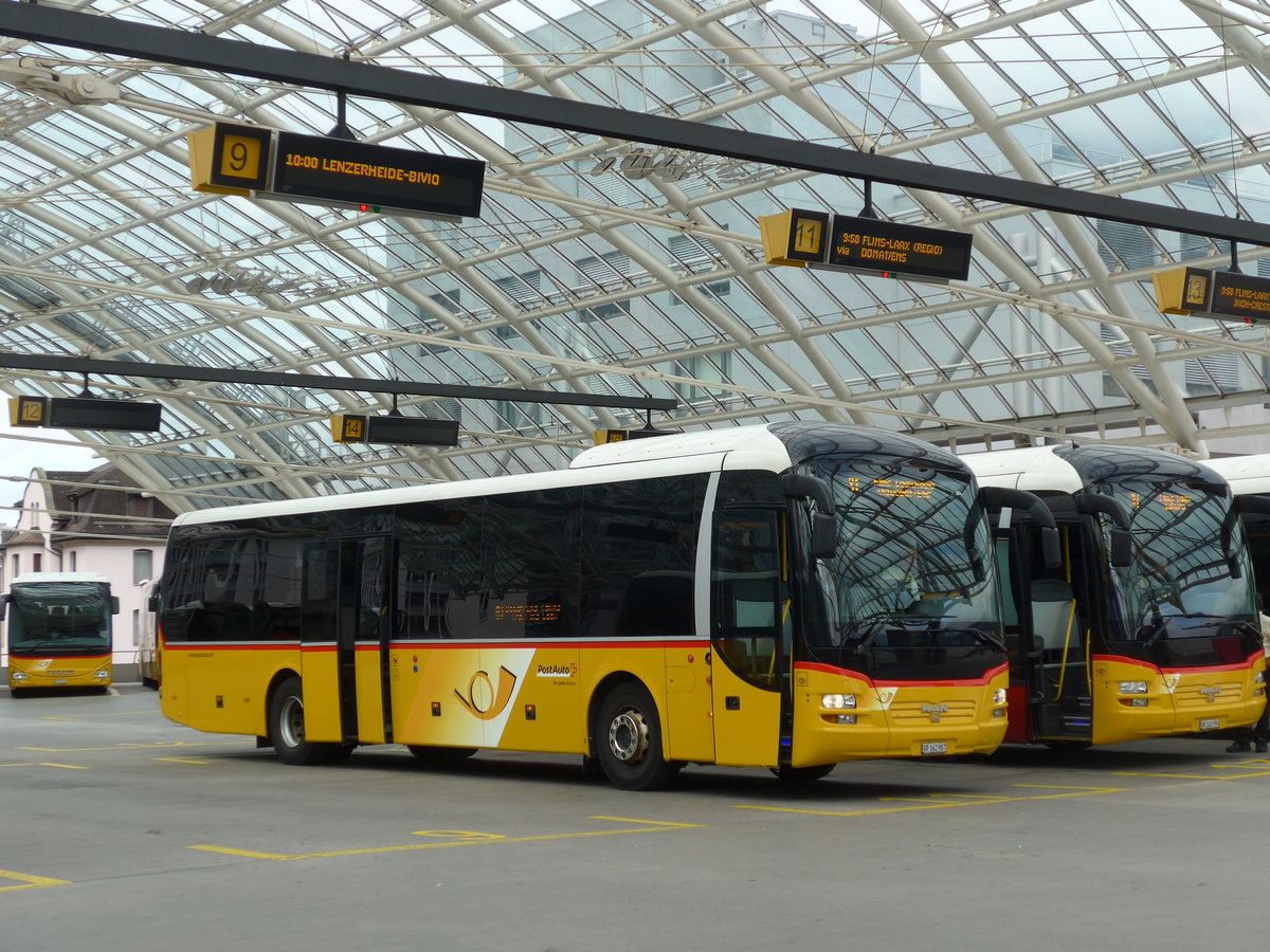 (174'135) - PostAuto Graub�nden - GR 162'987 - MAN am 21. August 2016 in Chur, Postautostation