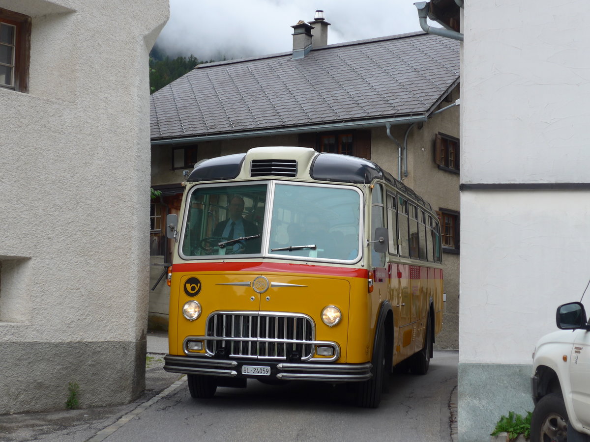 (174'165) - Tanner&Lambach, Reigoldswil - Nr. 2/BL 24'059 - FBW/R&J (ex Hunziker, R�schlikon; ex P 24'059; ex P 21'559) am 21. August 2016 in Innerferrera