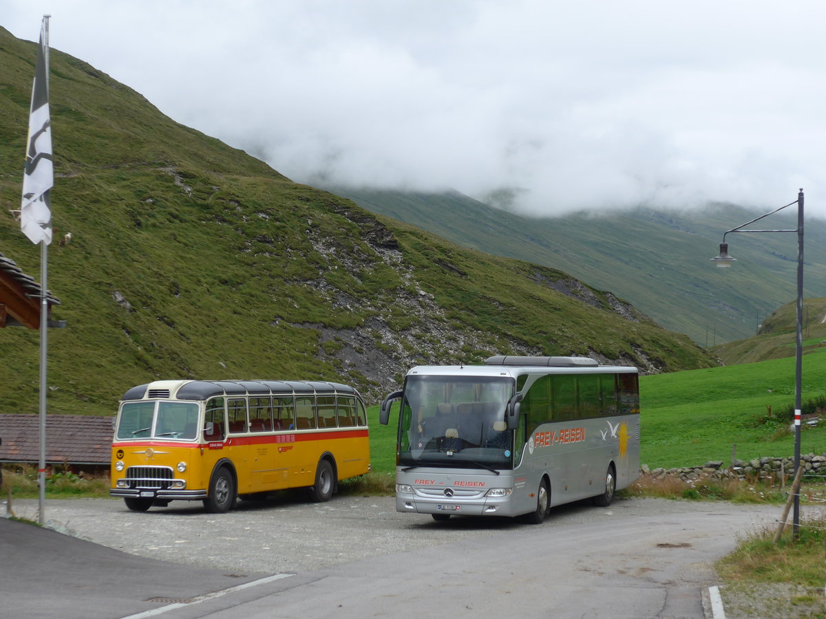 (174'198) - Tanner&Lambach, Reigoldswil - Nr. 2/BL 24'059 - FBW/R&J (ex Hunziker, R�schlikon; ex P 24'059; ex P 21'559) + Frey, Schlossrued - AG 51'381 - Mercedes am 21. August 2016 in Juf