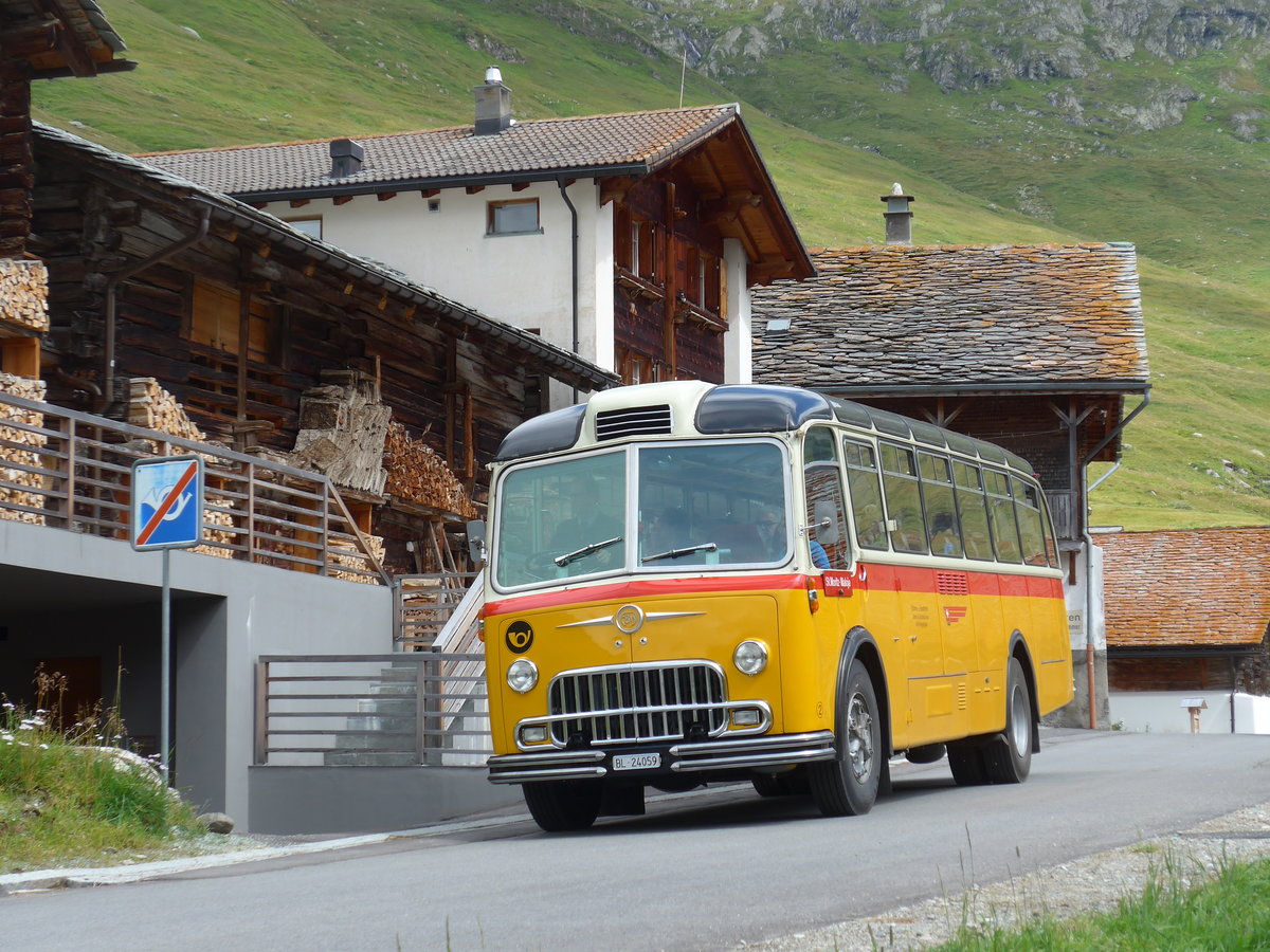 (174'213) - Tanner&Lambach, Reigoldswil - Nr. 2/BL 24'059 - FBW/R&J (ex Hunziker, R�schlikon; ex P 24'059; ex P 21'559) am 21. August 2016 in Juf