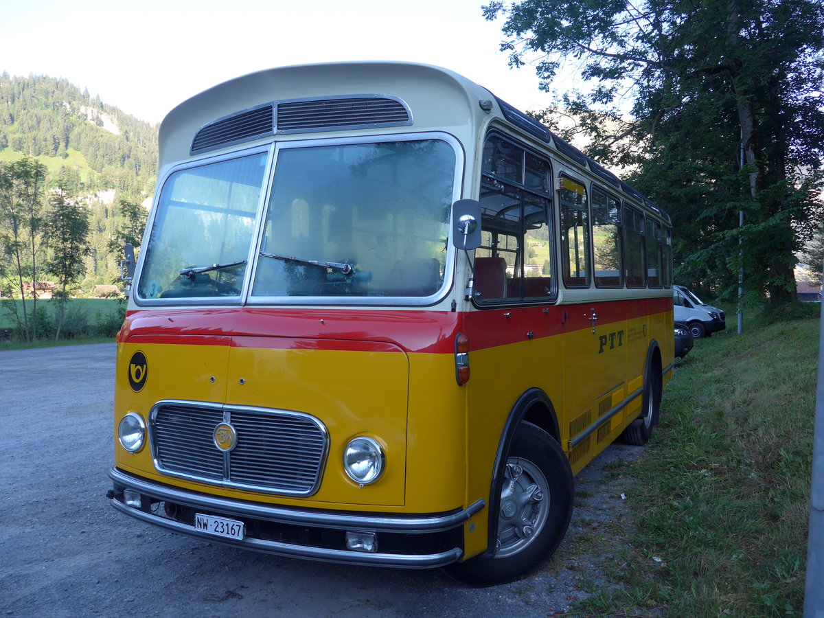 (174'307) - M�ller, Ennetmoos - NW 23'167 - FBW/Gangloff (ex Rentsch, Gunten; ex P 23'203; ex P 21'003) am 27. August 2016 in Lenk, Kuspo
