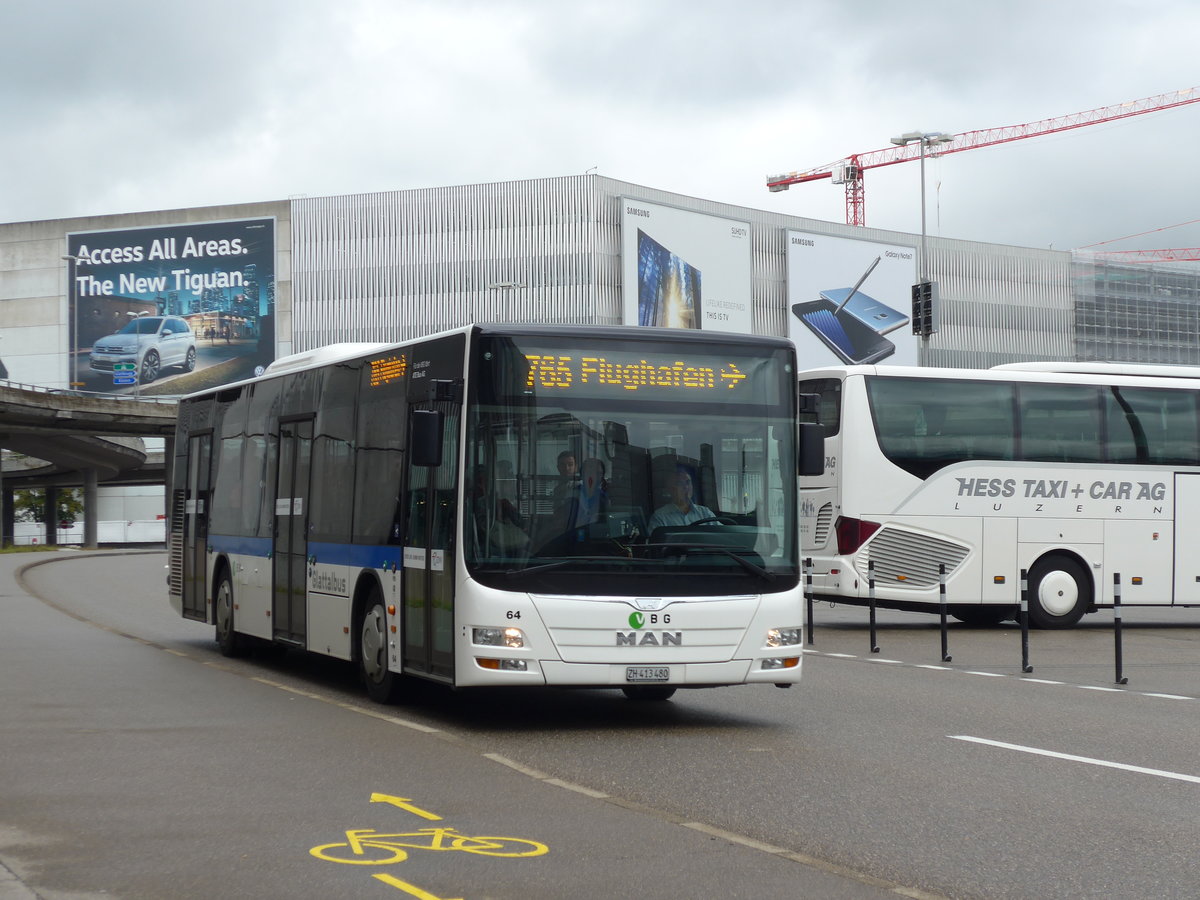 (174'606) - ATE Bus, Effretikon - Nr. 64/ZH 413'480 - MAN am 5. September 2016 in Z�rich, Flughafen