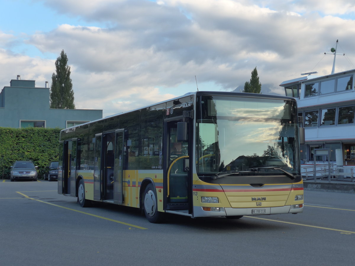 (174'663) - STI Thun - Nr. 113/BE 700'113 - MAN am 6. September 2016 bei der Schiffl�ndte Thun