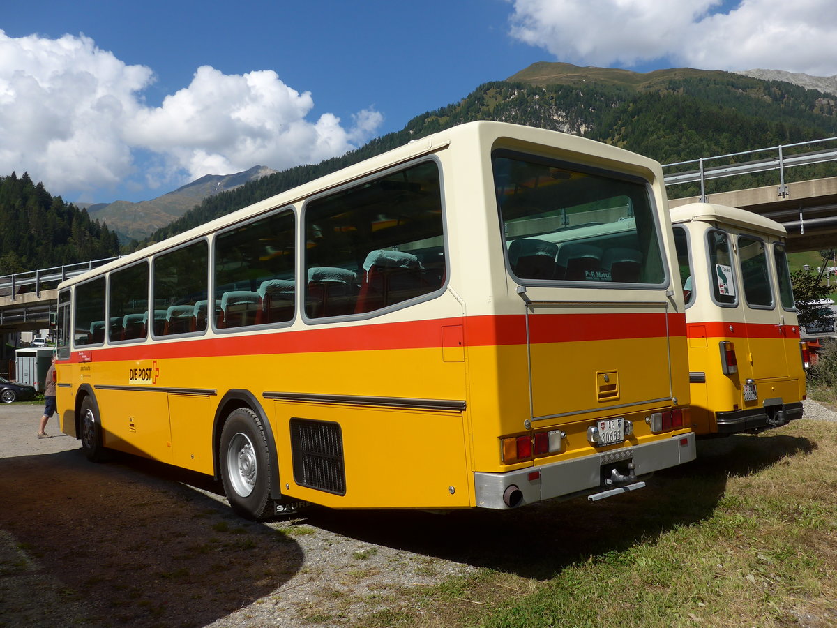 (174'685) - Voser, Neuenhof - AG 30'683 - Saurer/T�scher (ex Fischer, Roggwil; ex Mattli, Wassen) am 10. September 2016 in Campo, Saurertreffen