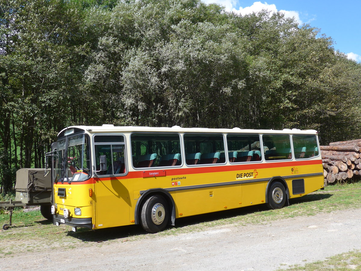(174'738) - F�ssler, Unteriberg - Nr. 6/SZ 5232 - Saurer/R&J (ex Sch�rch, Gutenburg Nr. 6; ex P 24'358) am 10. September 2016 in Campo, Saurertreffen