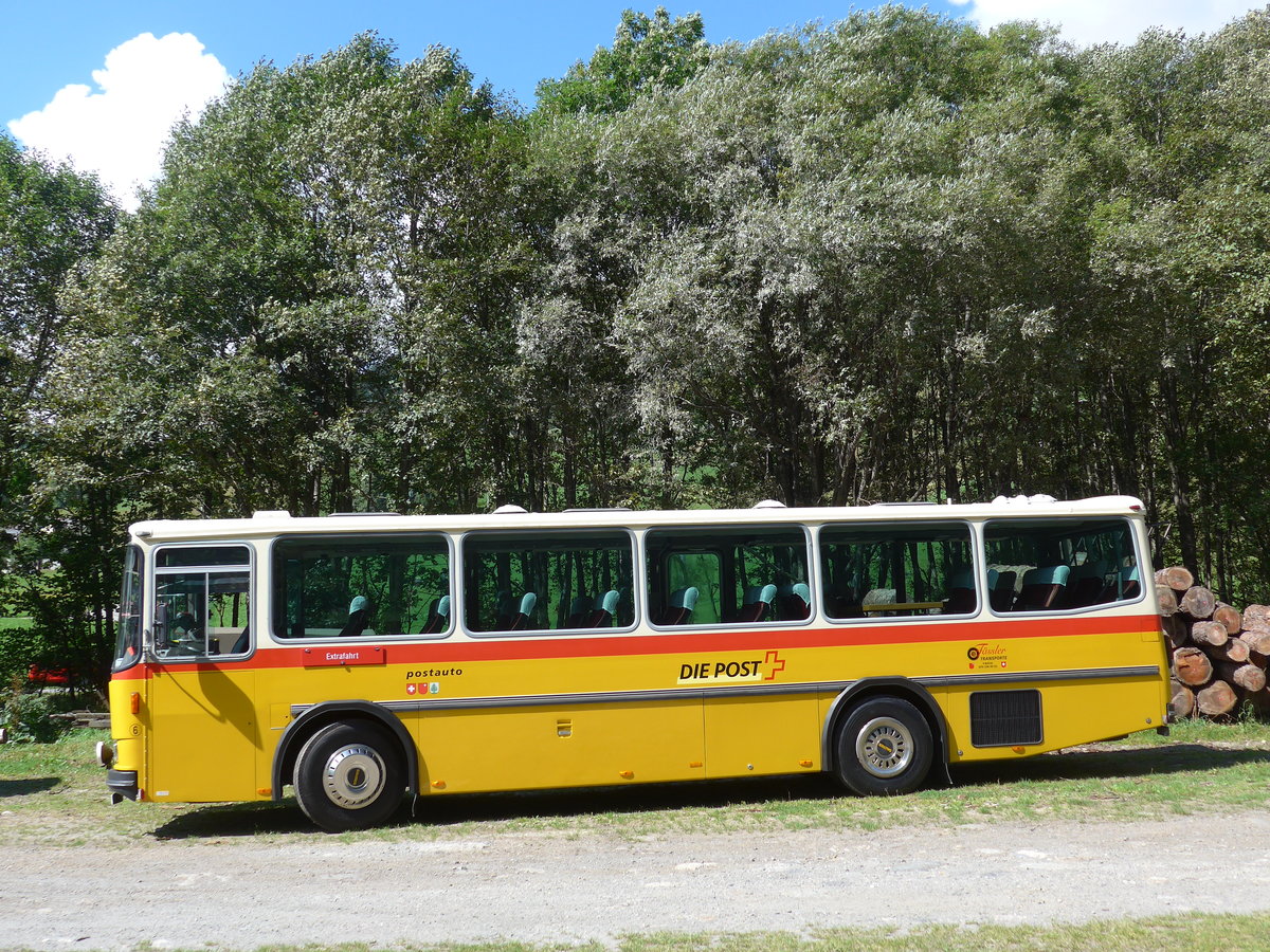 (174'739) - F�ssler, Unteriberg - Nr. 6/SZ 5232 - Saurer/R&J (ex Sch�rch, Gutenburg Nr. 6; ex P 24'358) am 10. September 2016 in Campo, Saurertreffen