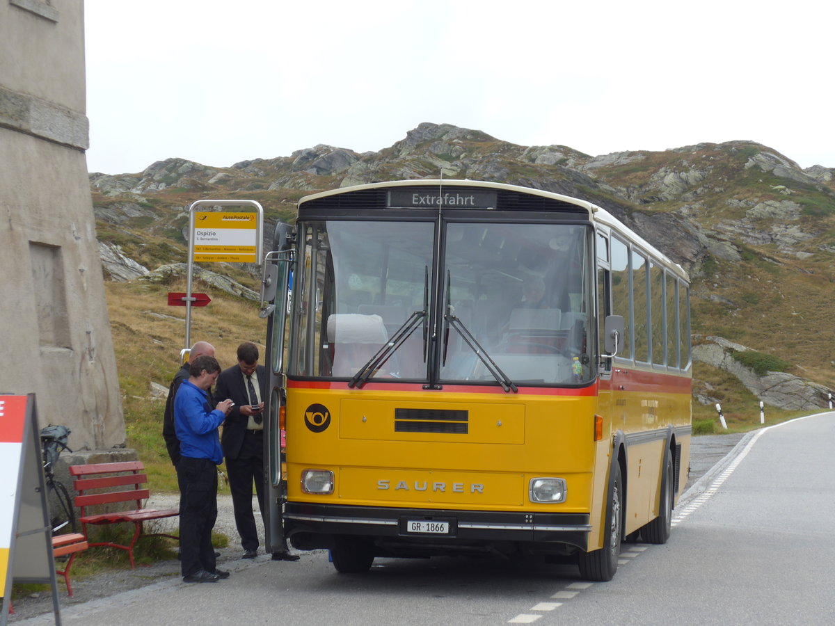 (174'965) - Mark, Andeer - GR 1866 - Saurer/R&J (ex PostAuto Graub�nden; ex P 24'350) am 18. September 2016 in San Bernardino, Ospizio