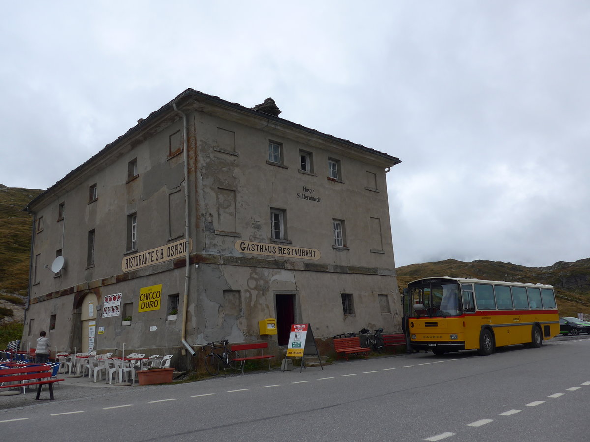 (174'966) - Mark, Andeer - GR 1866 - Saurer/R&J (ex PostAuto Graub�nden; ex P 24'350) am 18. September 2016 in San Bernardino, Ospizio