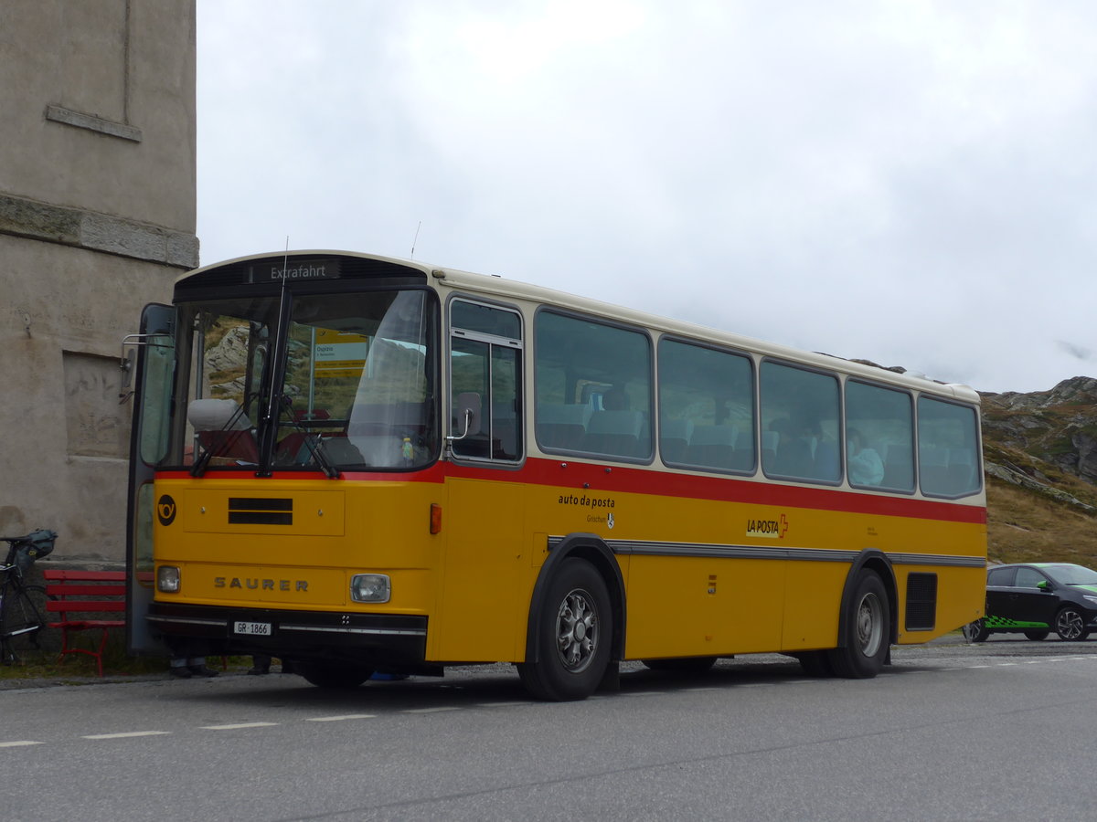 (174'967) - Mark, Andeer - GR 1866 - Saurer/R&J (ex PostAuto Graub�nden; ex P 24'350) am 18. September 2016 in San Bernardino, Ospizio