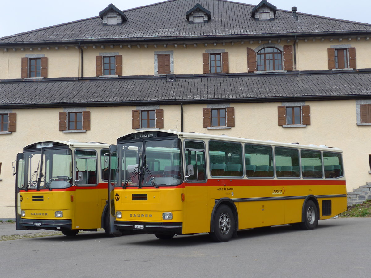 (175'005) - Mark, Andeer - GR 1866 - Saurer/R&J (ex PostAuto Graub�nden; ex P 24'350) am 18. September 2016 in Gotthard, Passh�he