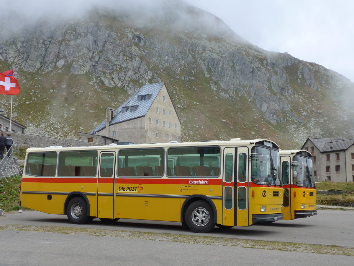 (175'011) - AVG Meiringen - Nr. 74/BE 607'481 - Saurer/R&J (ex P 24'357) am 18. September 2016 in Gotthard, Passh�he