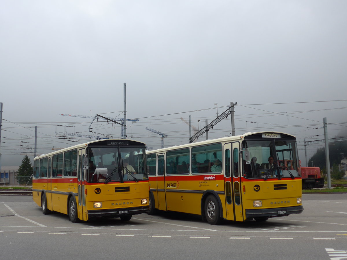 (175'032) - Mark, Andeer - GR 1866 - Saurer/R&J (ex PostAuto Graub�nden; ex P 24'350) am 18. September 2016 beim Bahnhof Andermatt