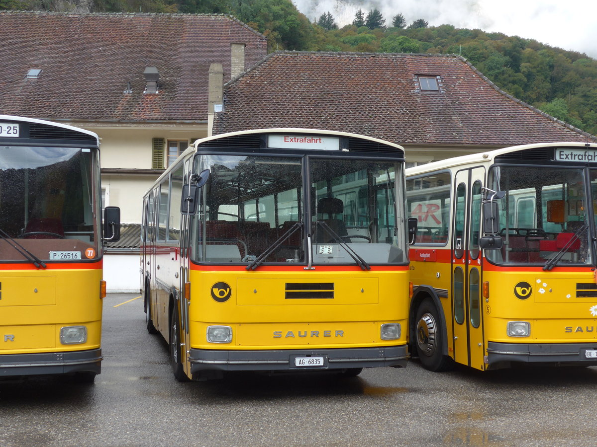 (175'316) - Gautschi, Suhr - AG 6835 - Saurer/T�scher (ex L�tscher, Neuheim Nr. 200; ex Cartek, Regensdorf; ex P 25'822) am 2. Oktober 2016 in Oensingen, Bad Klus
