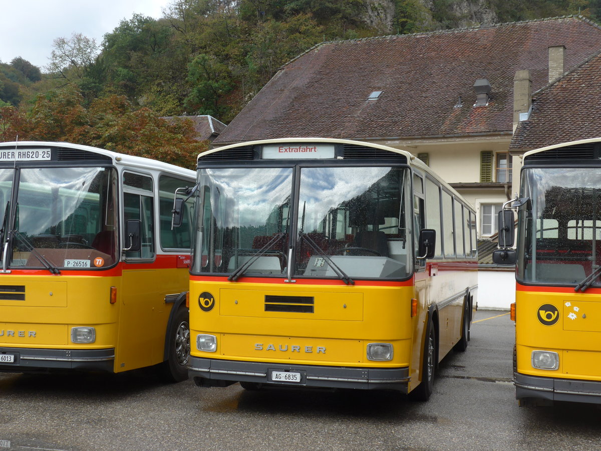 (175'322) - Gautschi, Suhr - AG 6835 - Saurer/T�scher (ex L�tscher, Neuheim Nr. 200; ex Cartek, Regensdorf; ex P 25'822) am 2. Oktober 2016 in Oensingen, Bad Klus