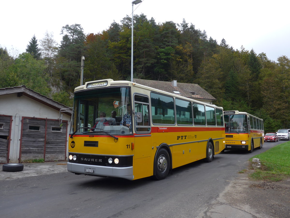(175'357) - Aebi, Koppigen - Nr. 11/BE 144'361 - Saurer/Lauber (ex Leuenberger, Kirchberg; ex Niederer, Filzbach Nr. 11) am 2. Oktober 2016 in Schelten, Restaurant Scheltenm�hle