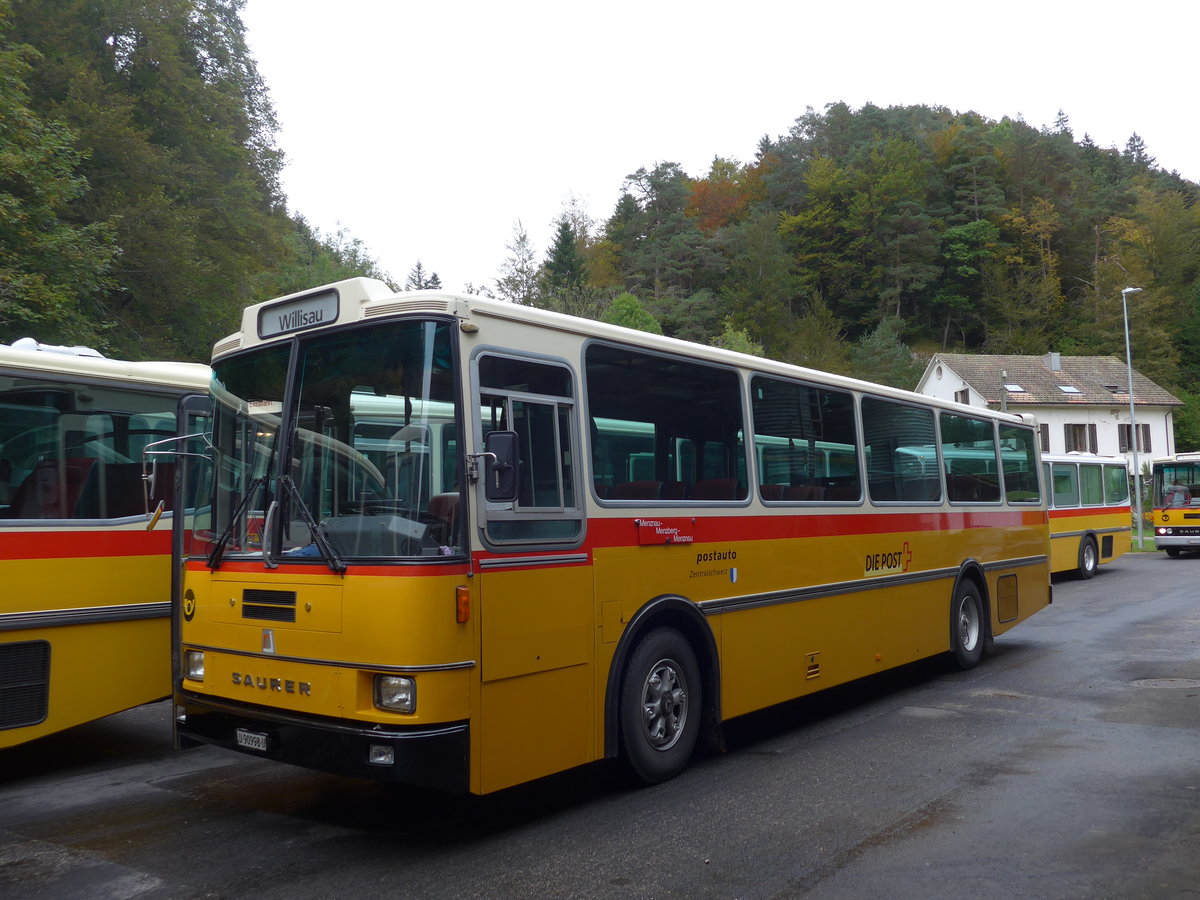 (175'358) - Amstein, Willisau - LU 90'998 U - Saurer/R&J (ex Thepra, Stans Nr. 17; ex Gowa, Stans Nr. 17) am 2. Oktober 2016 in Schelten, Restaurant Scheltenm�hle